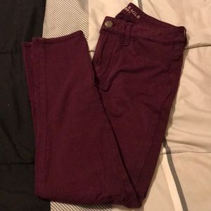 Burgundy jeans